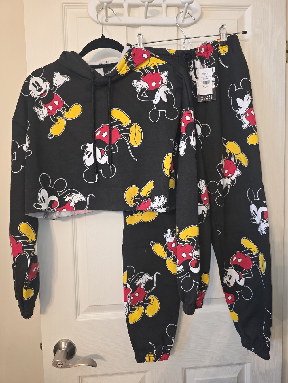 Disney Black and Gray Mickey Mouse Hoodie Set